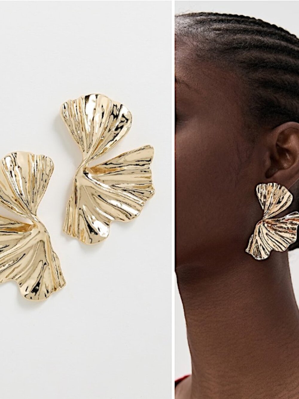 NEW Anthropologie Shashi Palmera Gold Twist Earrings